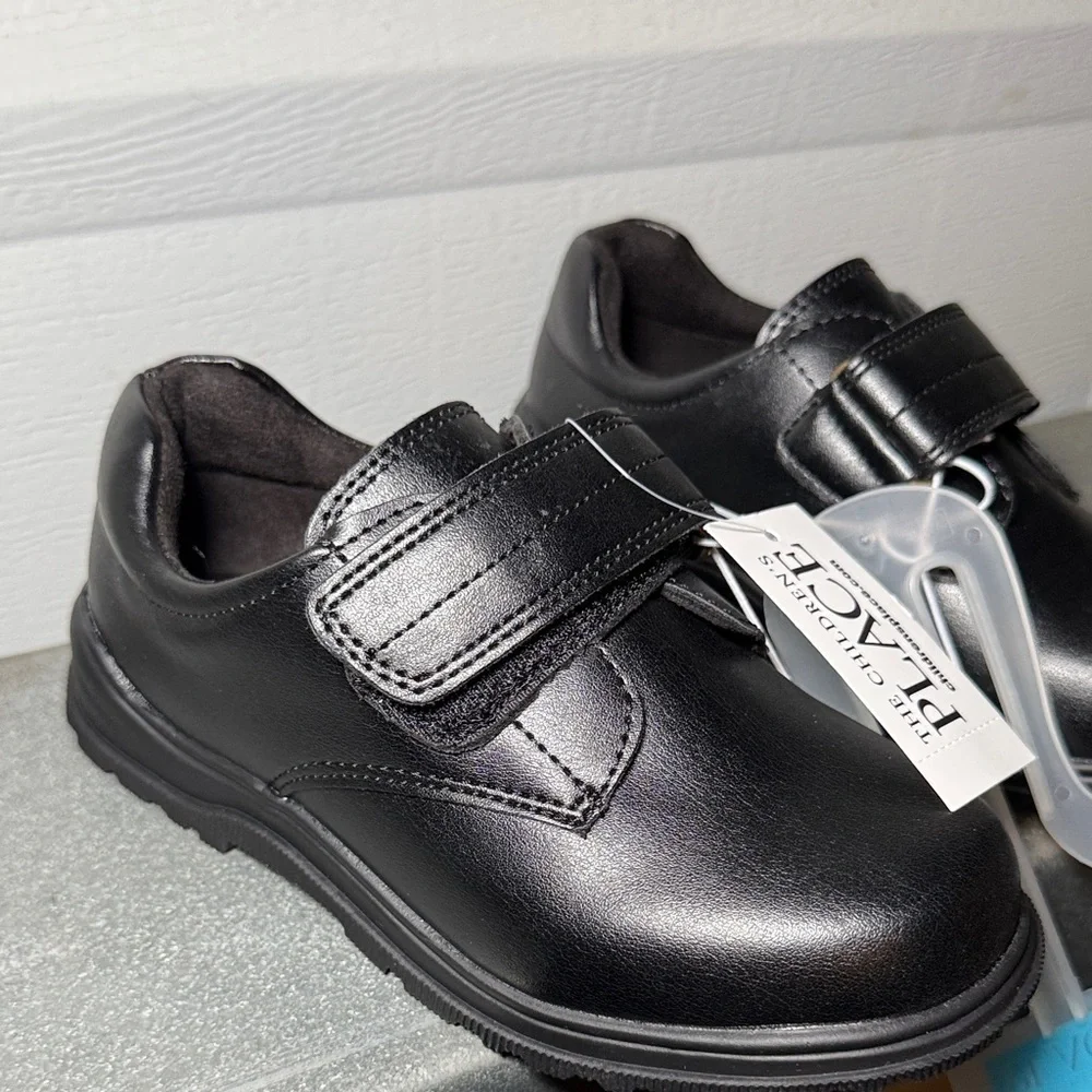 NEW! The Children's Place Kids Shiny Black Dress School Shoes Size 11 Toddler